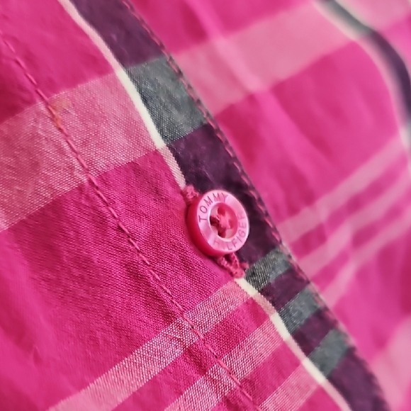 Tommy Hilfiger Pink Plaid Men's Shirt - Picture 6 of 8